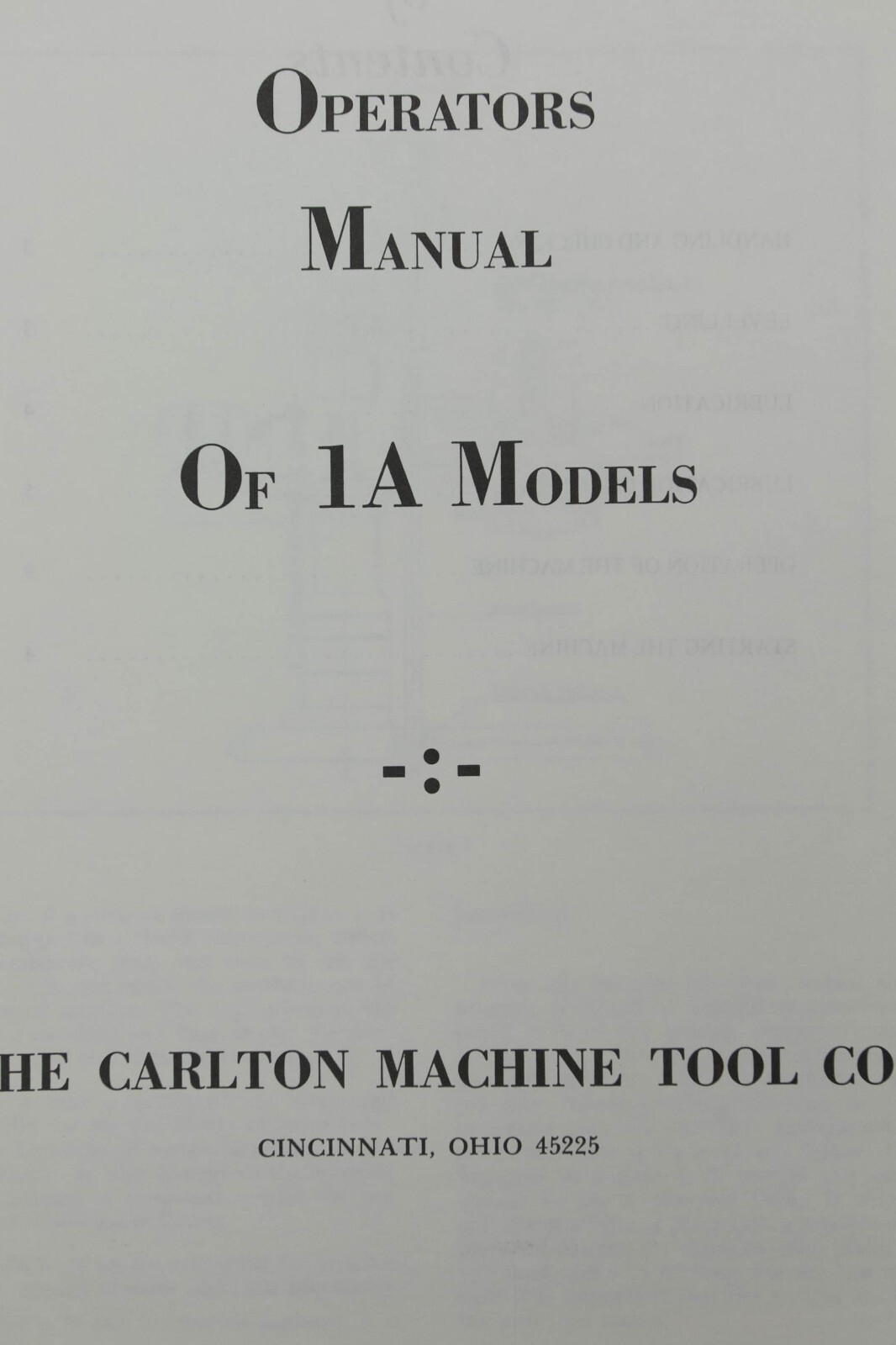 Carlton OA & 1A Radial Drill Operation Maint. & Part Manual 1969 (page 143) 0A
