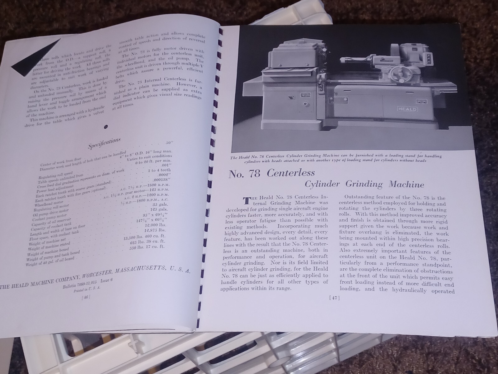 HEALD COMPANY Precision GRINDING BORING Borizing MACHINES CATALOG BOOK Issue 12