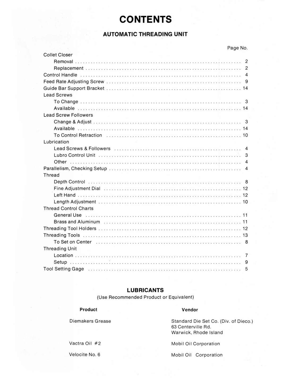 Hardinge Auto Thread Unit on HC Super Precision Chucker Operator Manual #1446