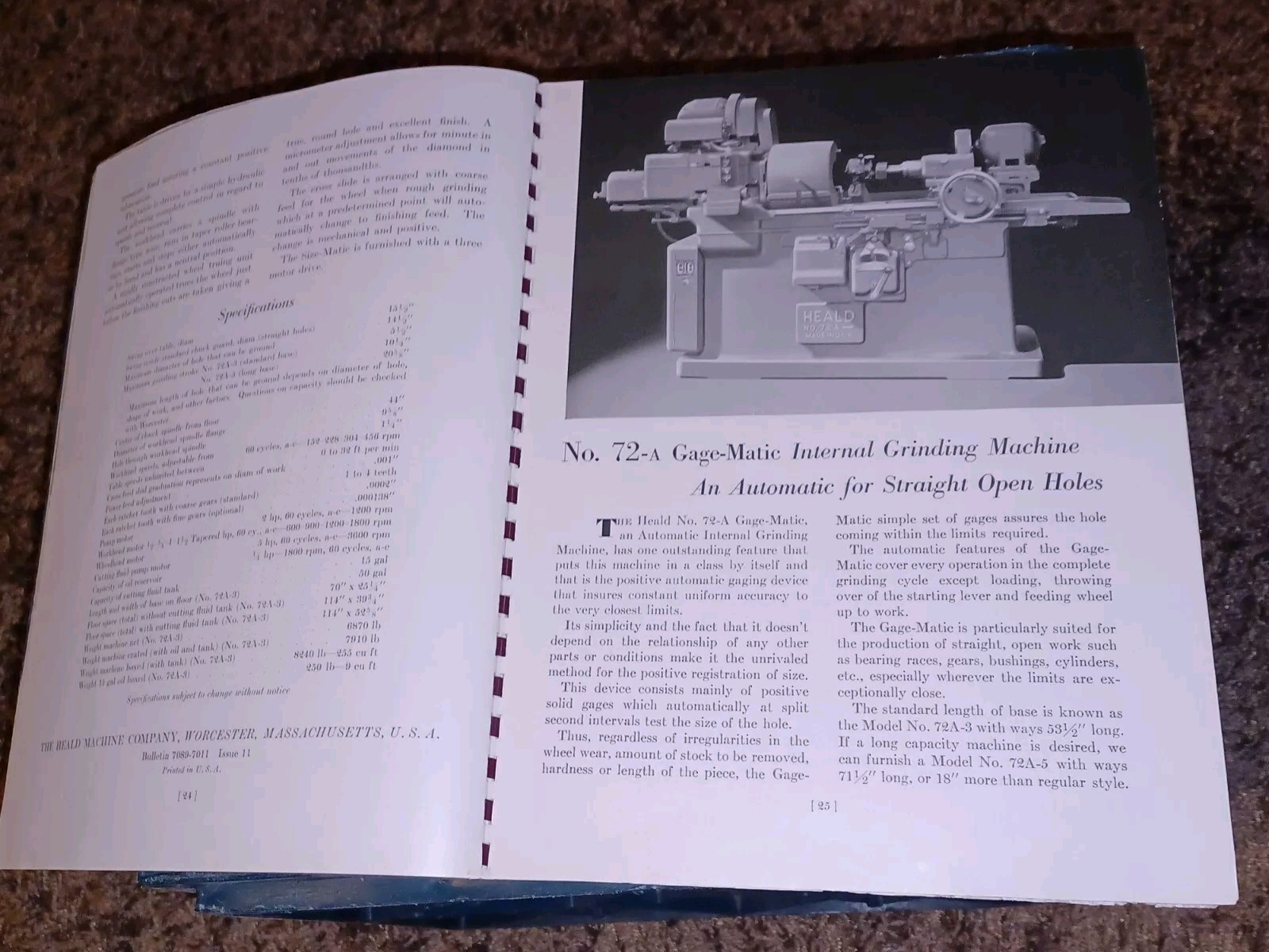 HEALD COMPANY Precision GRINDING BORING Borizing MACHINES CATALOG BOOK Issue 13
