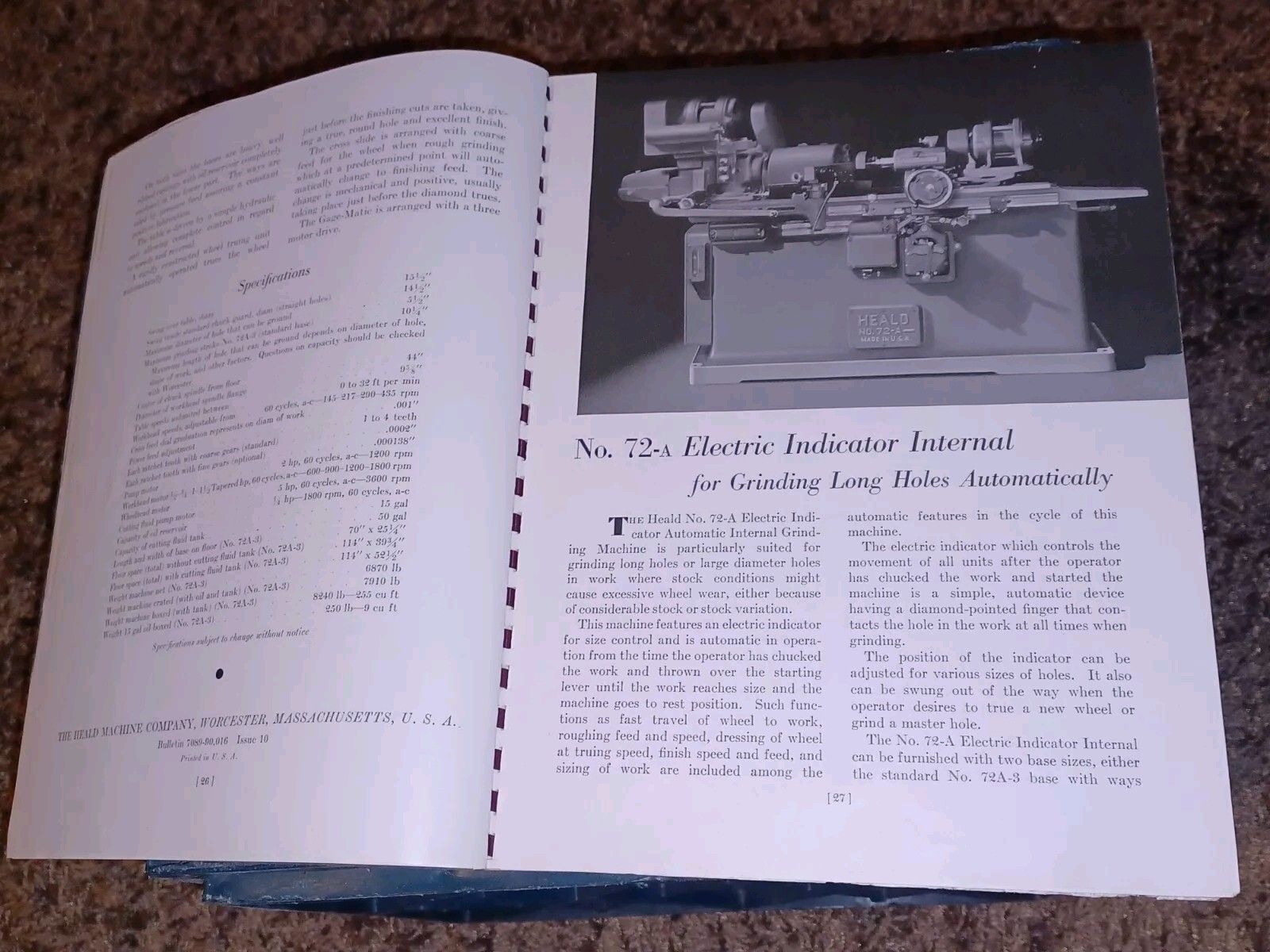 HEALD COMPANY Precision GRINDING BORING Borizing MACHINES CATALOG BOOK Issue 13