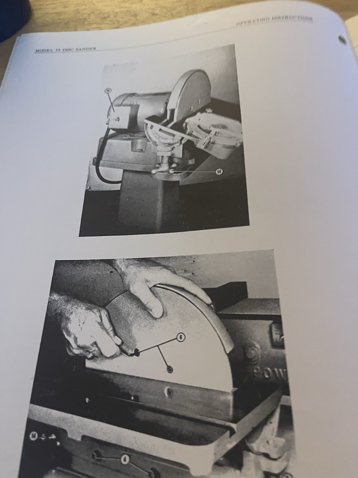 Powermatic Model 35 12″ Disc Sander Operating Instructions & Parts List