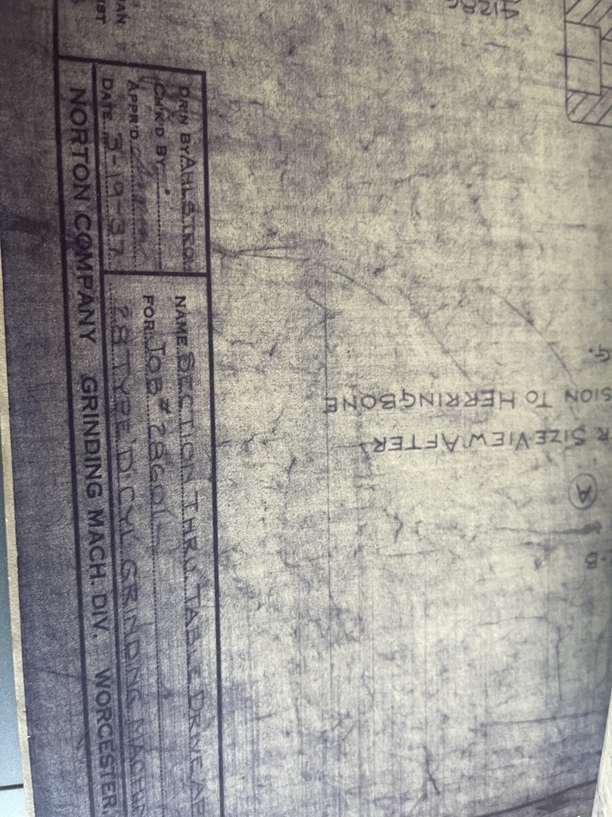 Norton Blueprints for Norton Grinding and Lapping Machines, Assorted 11 total