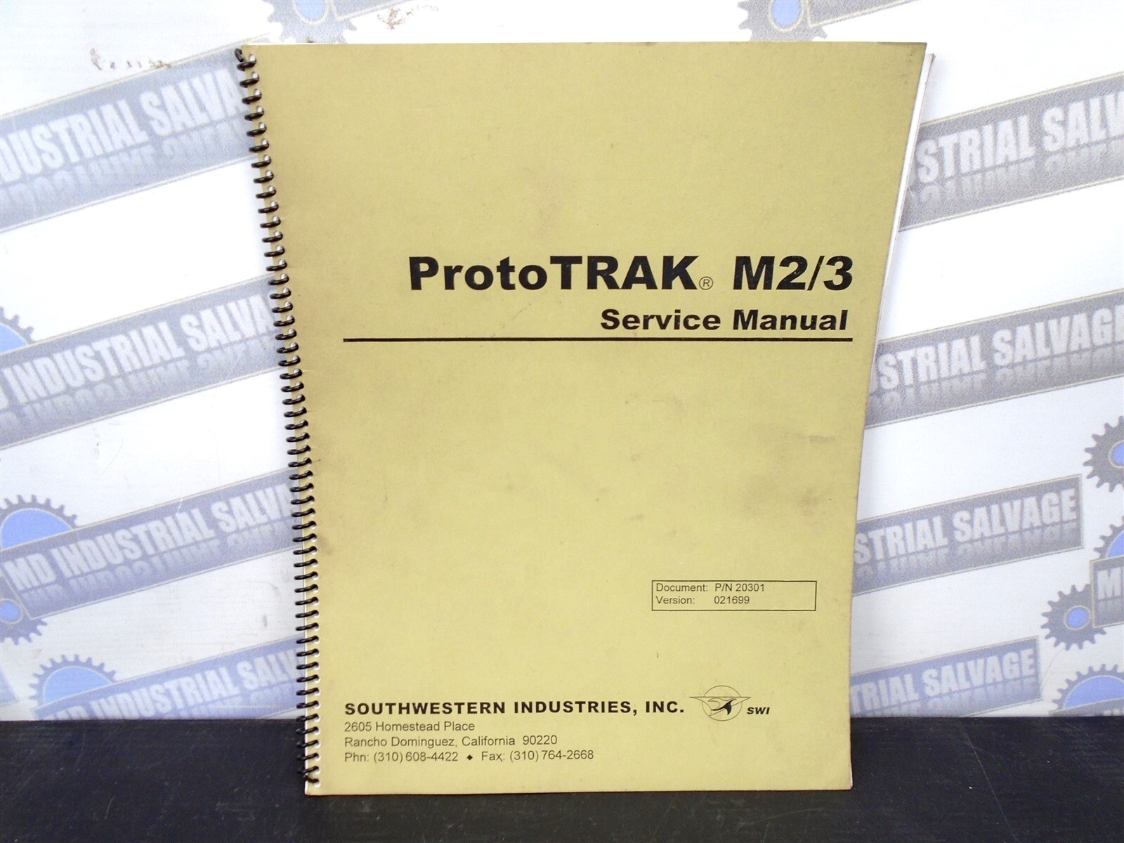 SOUTHWESTERN INDUSTRIES INC. – ProtoTRAK M2/3 SERVICE MANUAL – P/N 20301 – 1999
