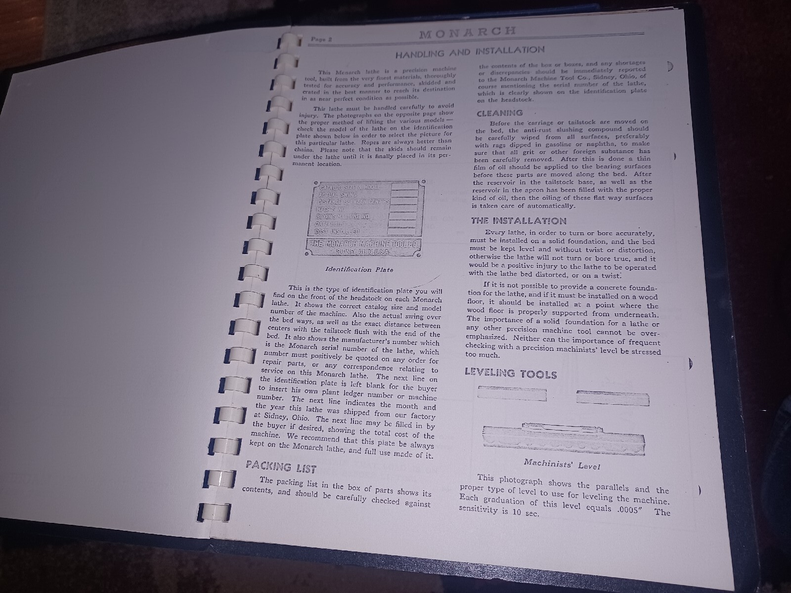 OPERATORS MANUAL FOR MONARCH LATHE NO N-37486 HANDBOOK INSTRUCTIONS PARTS BOOK