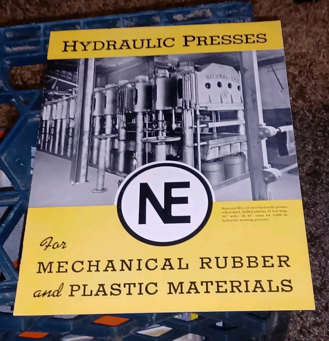 NATIONAL ERIE CORPORATION Hydraulic Presses Rubber Plastics Machine Catalog Book