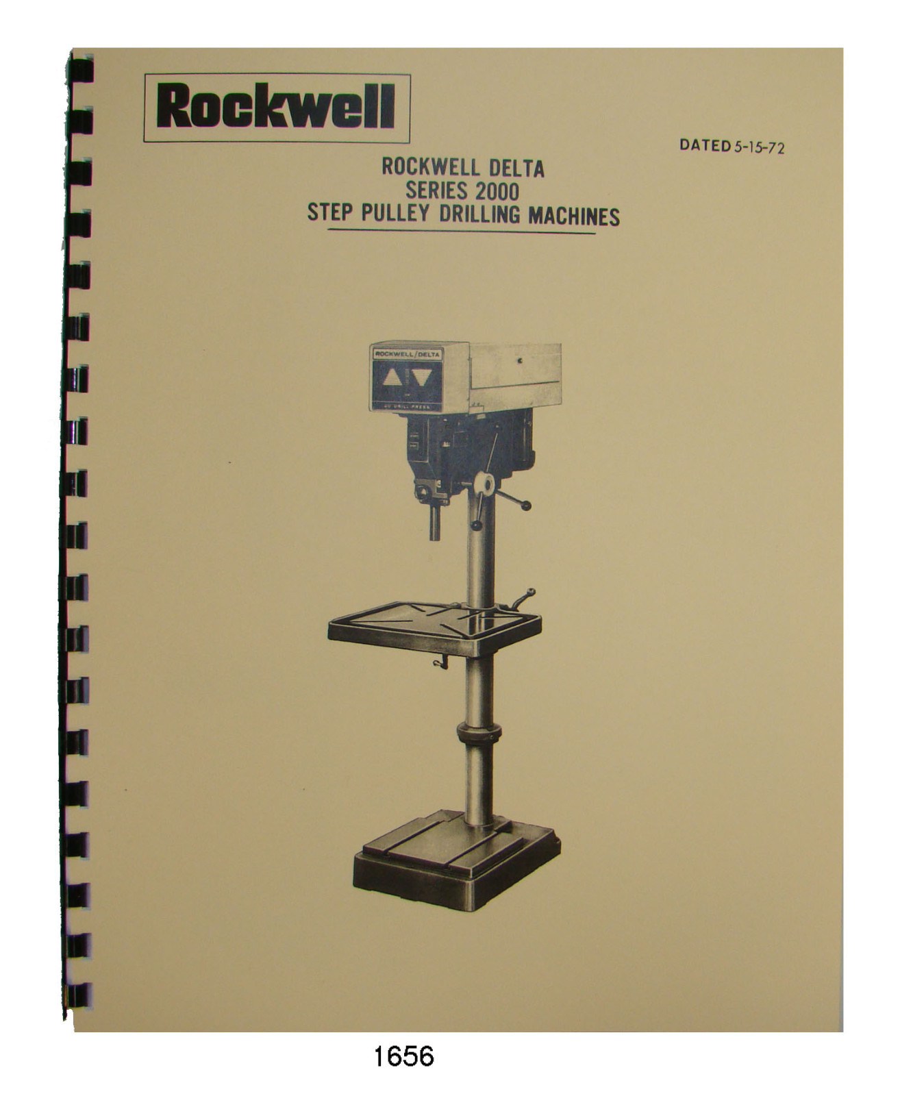Rockwell Delta 20″ Series 2000 Step Pulley Drill Press Op & Parts Manual *1656
