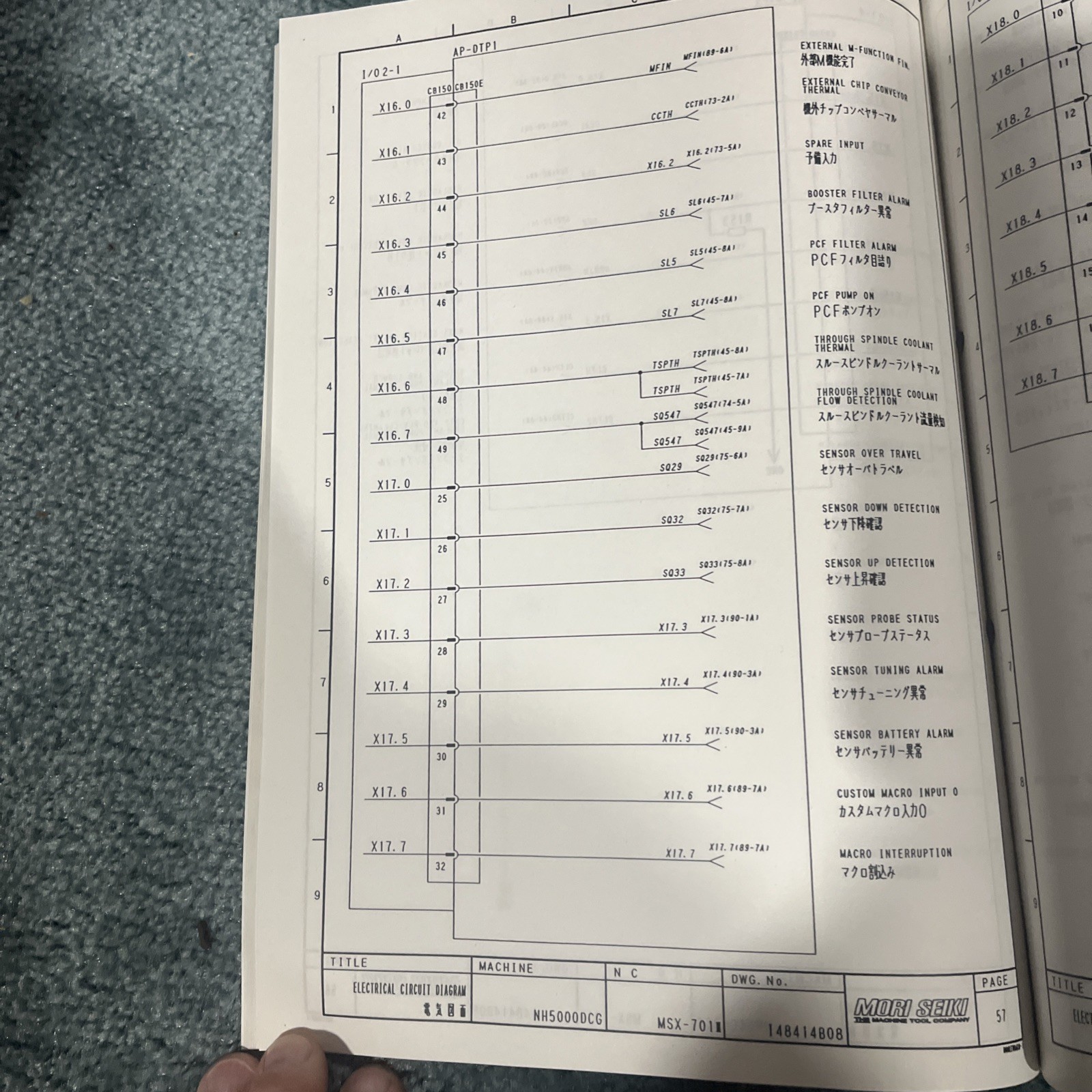 🇺🇸Mori Seiki NH5000DCG/50 (MSX-701) Electrical Circuit Diagram