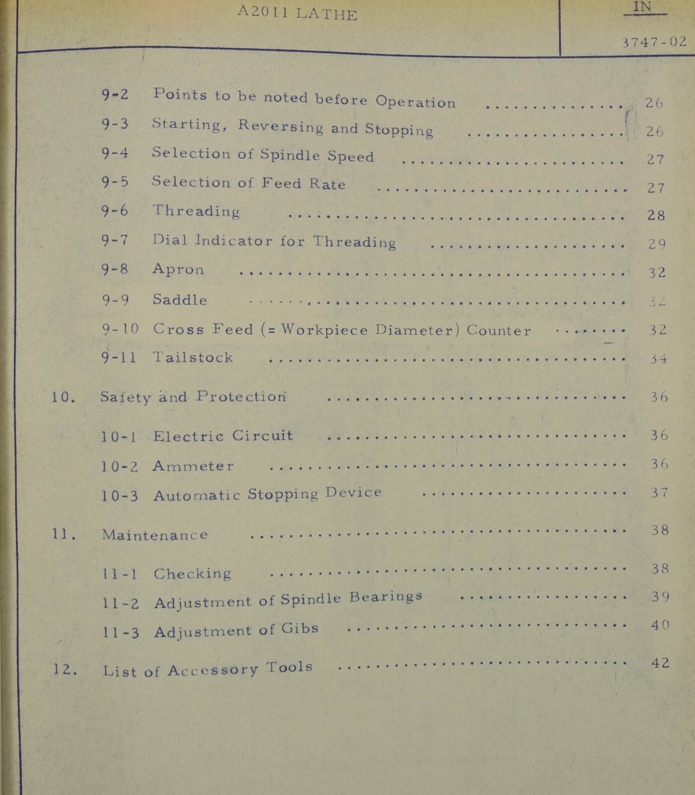 Ikegai A2011 Lathe Operators, Maintenance Electrical and Parts Manual