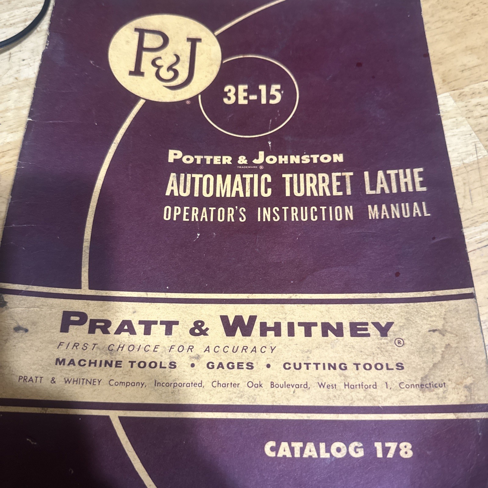 Pratt&whitney 3E-15 Automatic Turret Lathe Manual Catalog 178
