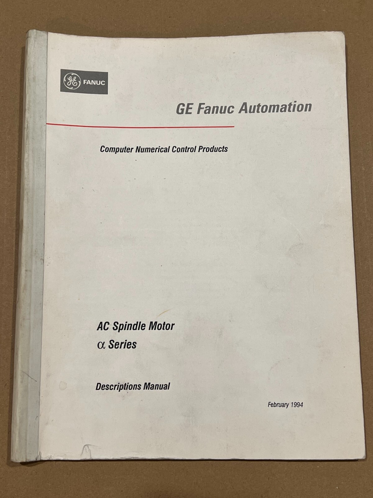 GE Fanuc Automation AC Spindle Motor Series Descriptions Manual GFL-001