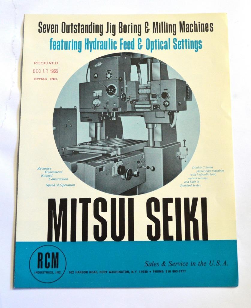 MITSUI SEIKI RCM JIG BORING MACHINE BROCHURE