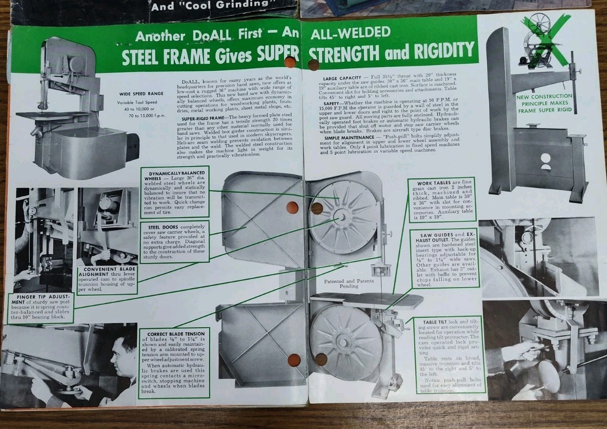 DoAll Machine Co Sales Brochure Lot Band Saws Grinder Accessories Catalog Vtg