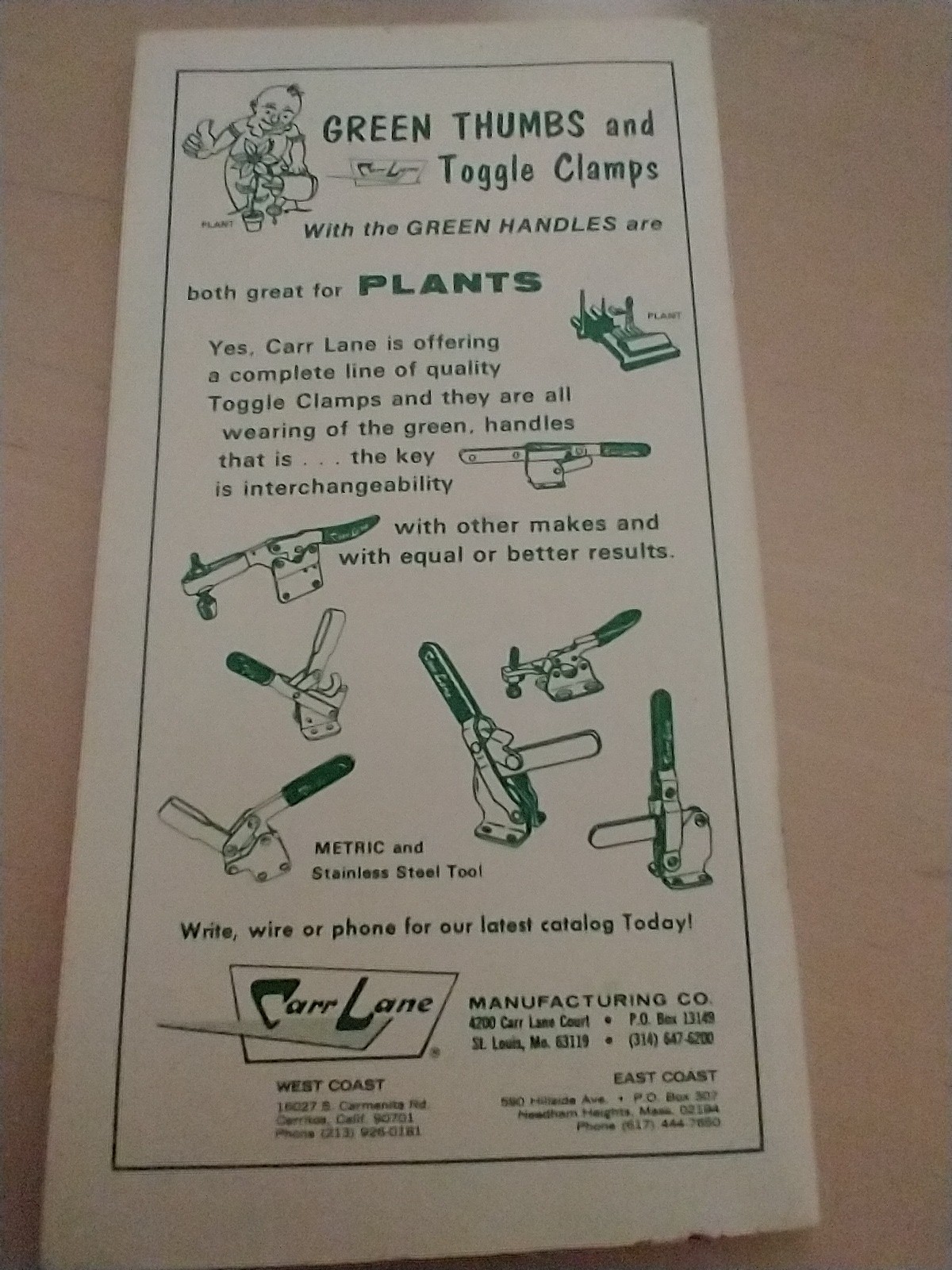 Carr Lane 1984 Handy Multipliers and Trigonometry Tables for Engineers Vintage