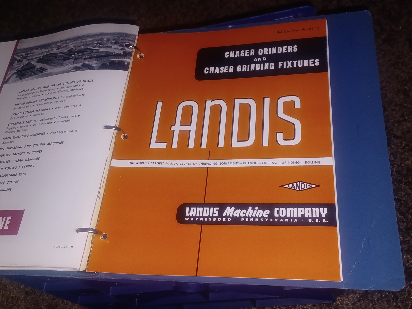 Landis Machine Tool Co THREADING EQUIPMENT Sales Catalog Lot Binder HUGE BOOK!