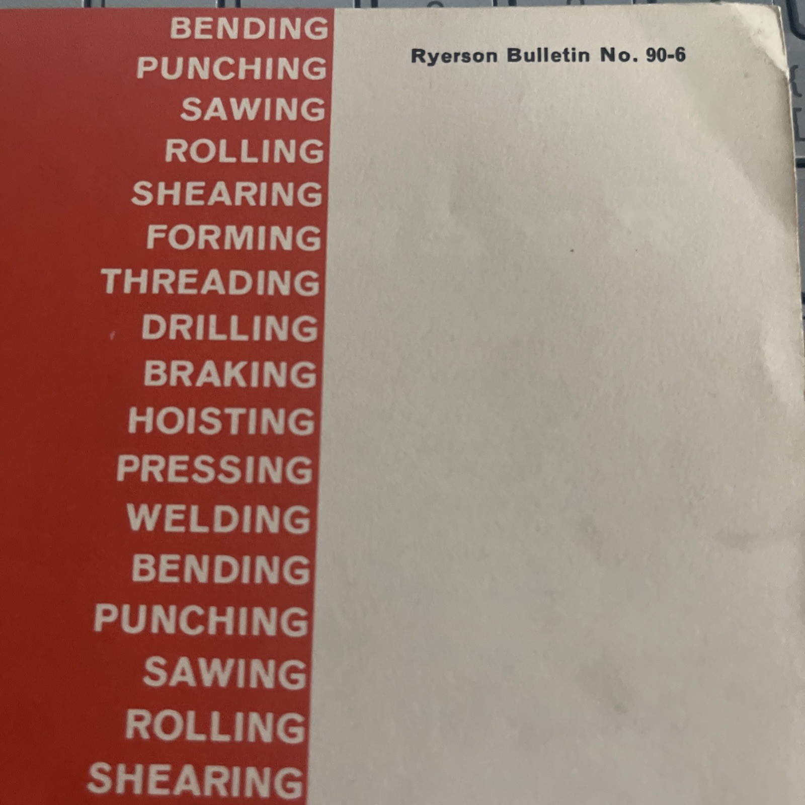 Ryerson Metal Working Machinery Bulletin No. 90-6