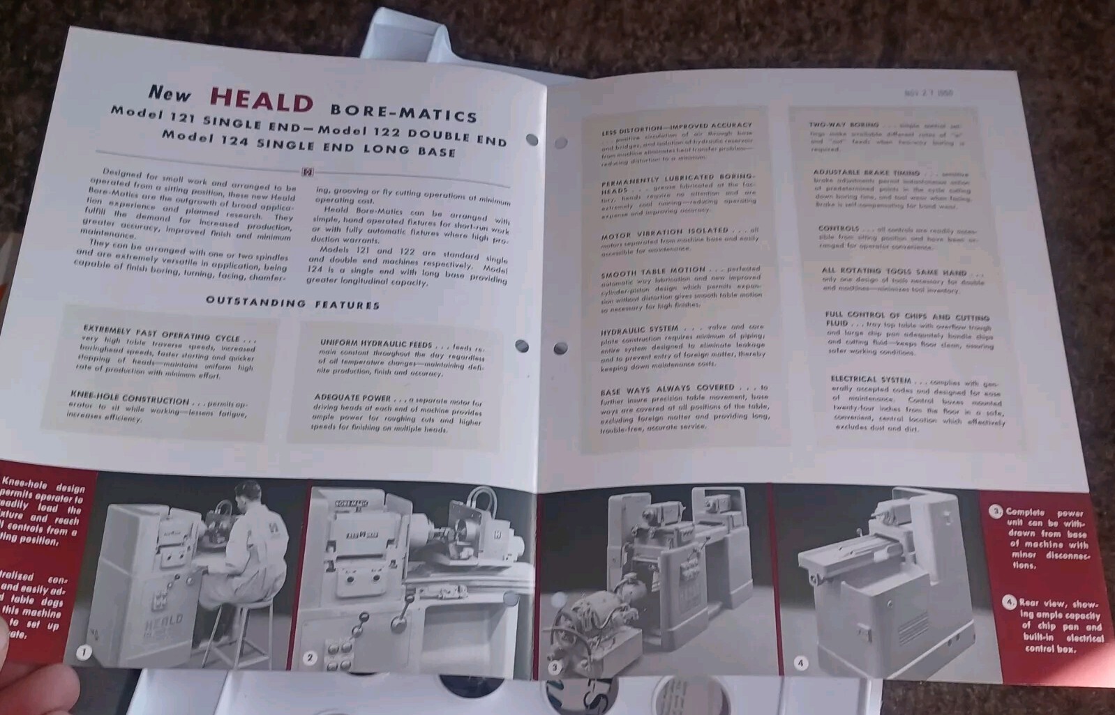 HEALD COMPANY Catalog MODEL 121 122 124 BORE-MATIC PRECISION FINISHING MACHINES