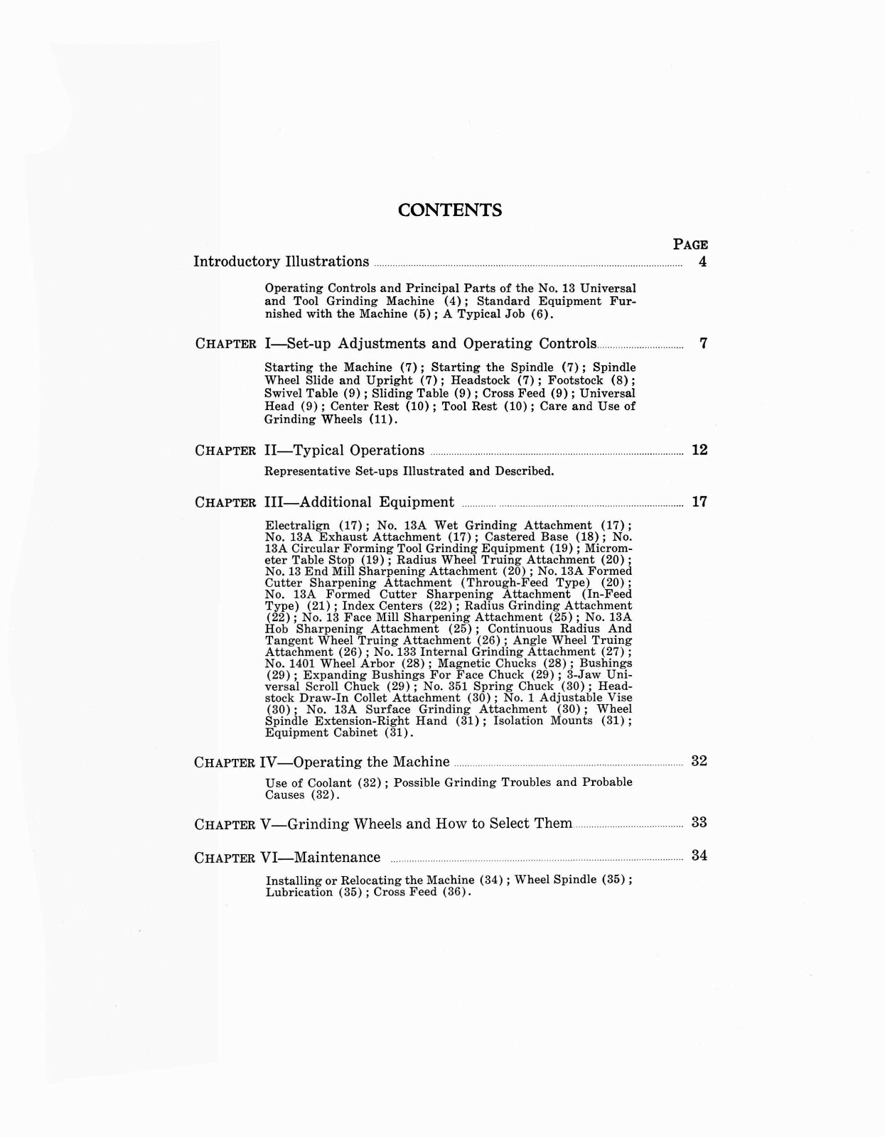 Brown & Sharpe #13 Universal & Tool Grinder Operation & Maintenance Manual #1808
