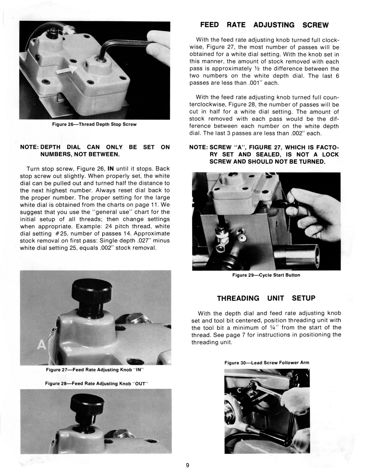 Hardinge Auto Thread Unit on HC Super Precision Chucker Operator Manual #1446