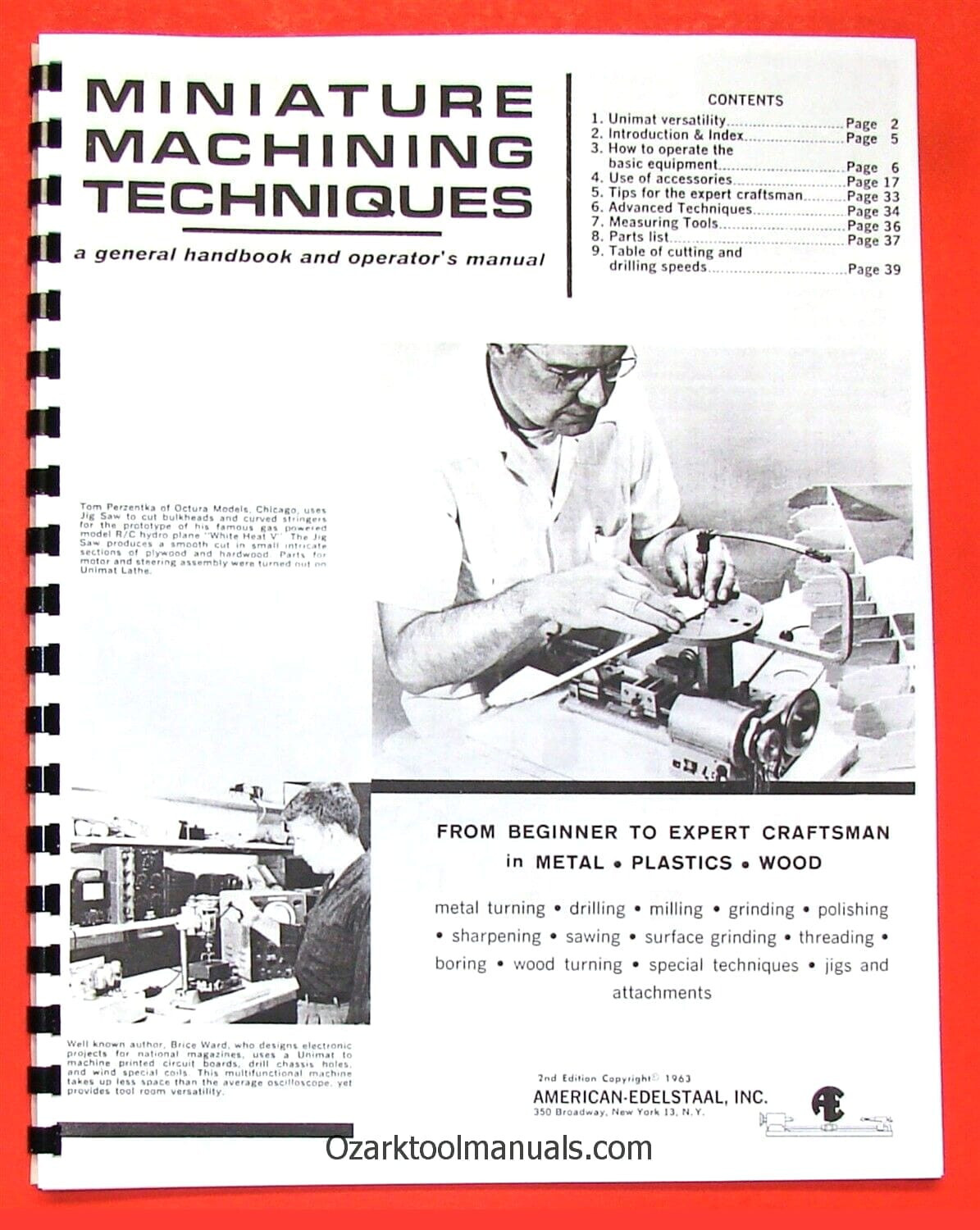 UNIMAT DB200 Miniature Machine Handbook & Techniques Operator’s Manual 0728