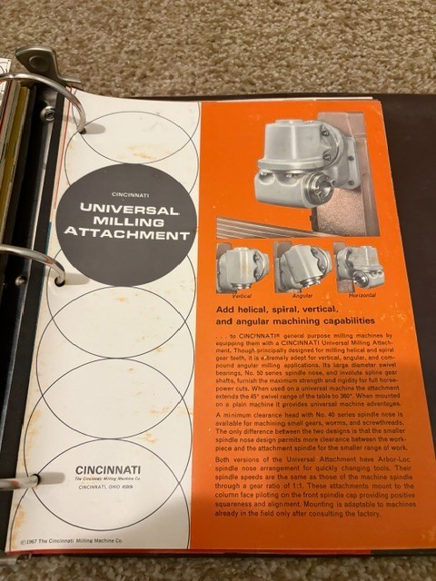 Vintage Cincinnati Milling Milacron Machine Company Salesman Binder Catalog