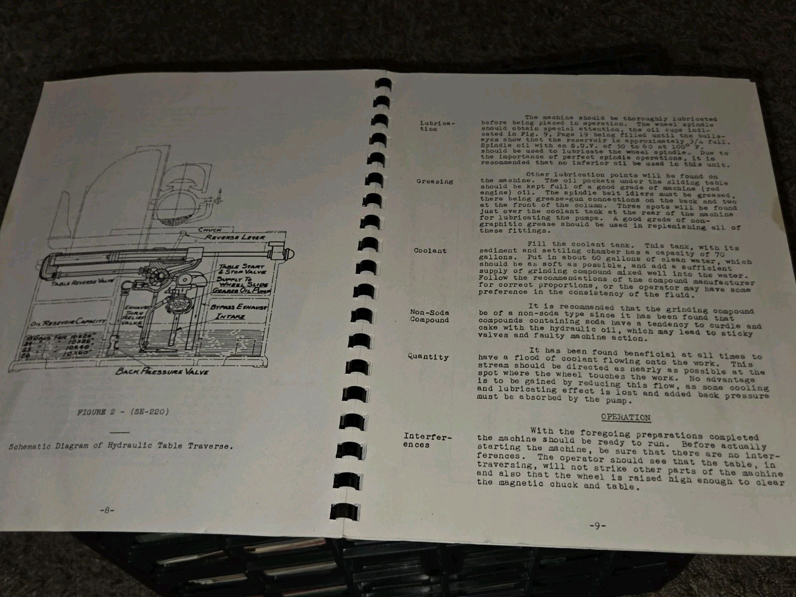 NORTON INSTRUCTION OPERATOR PART MANUAL Hydra SURFACE GRINDER 10″ Warner Swasey