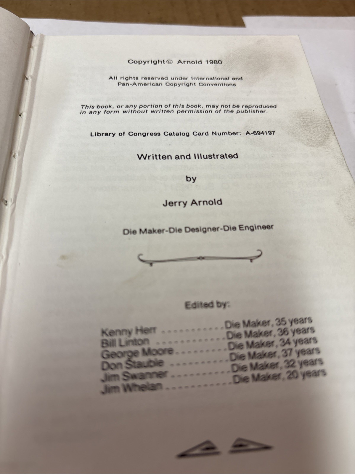 Die Makers Handbook 1980 Jerry Arnold