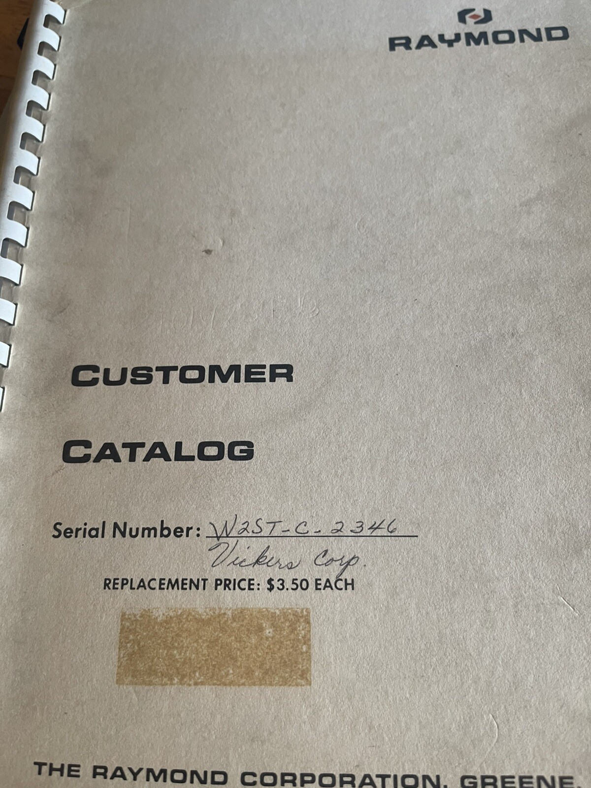 Raymond Corporation Customer Catalog for Electric Walkie Trucks