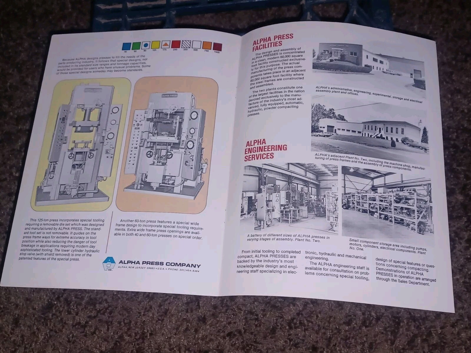 Vtg ALPHA PRESS COMPANY SALES CATALOG Machinist Tools 3 BOOK/FLYER LOT SET