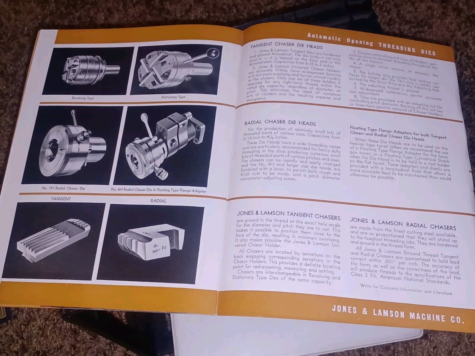 Jones & Lamson Machine 1944-1945 GENERAL TOOL CATALOG Turret Lathes RAM SADDLE