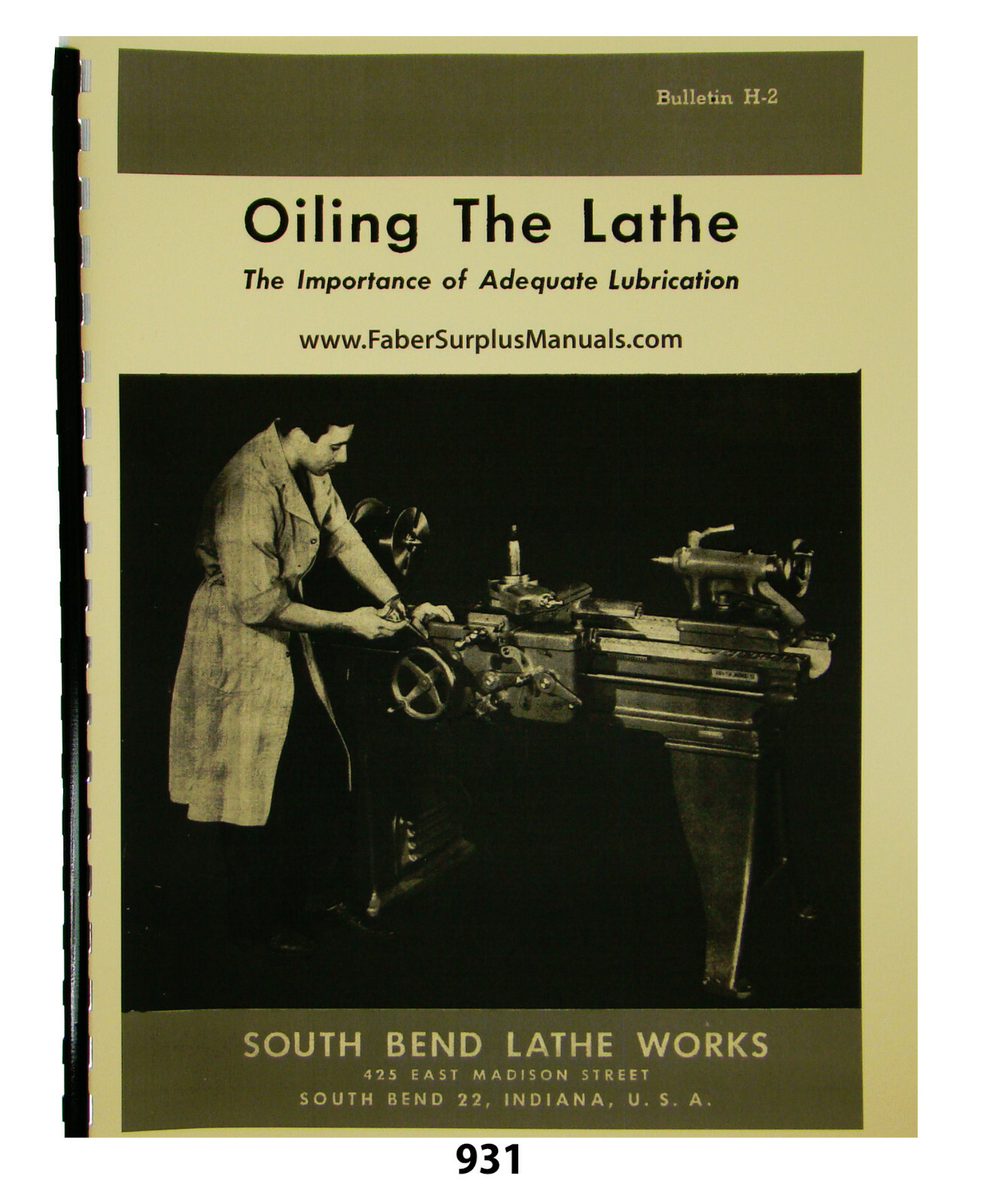 South Bend Oiling The Lathe Instruction Manual #931