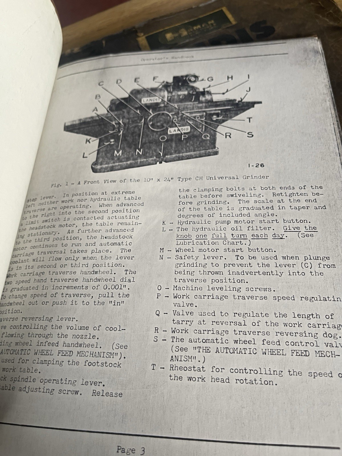 Operator’s Handbook Hydraulic Universal Grinding Machine10″TypeCH/12″Type LCH
