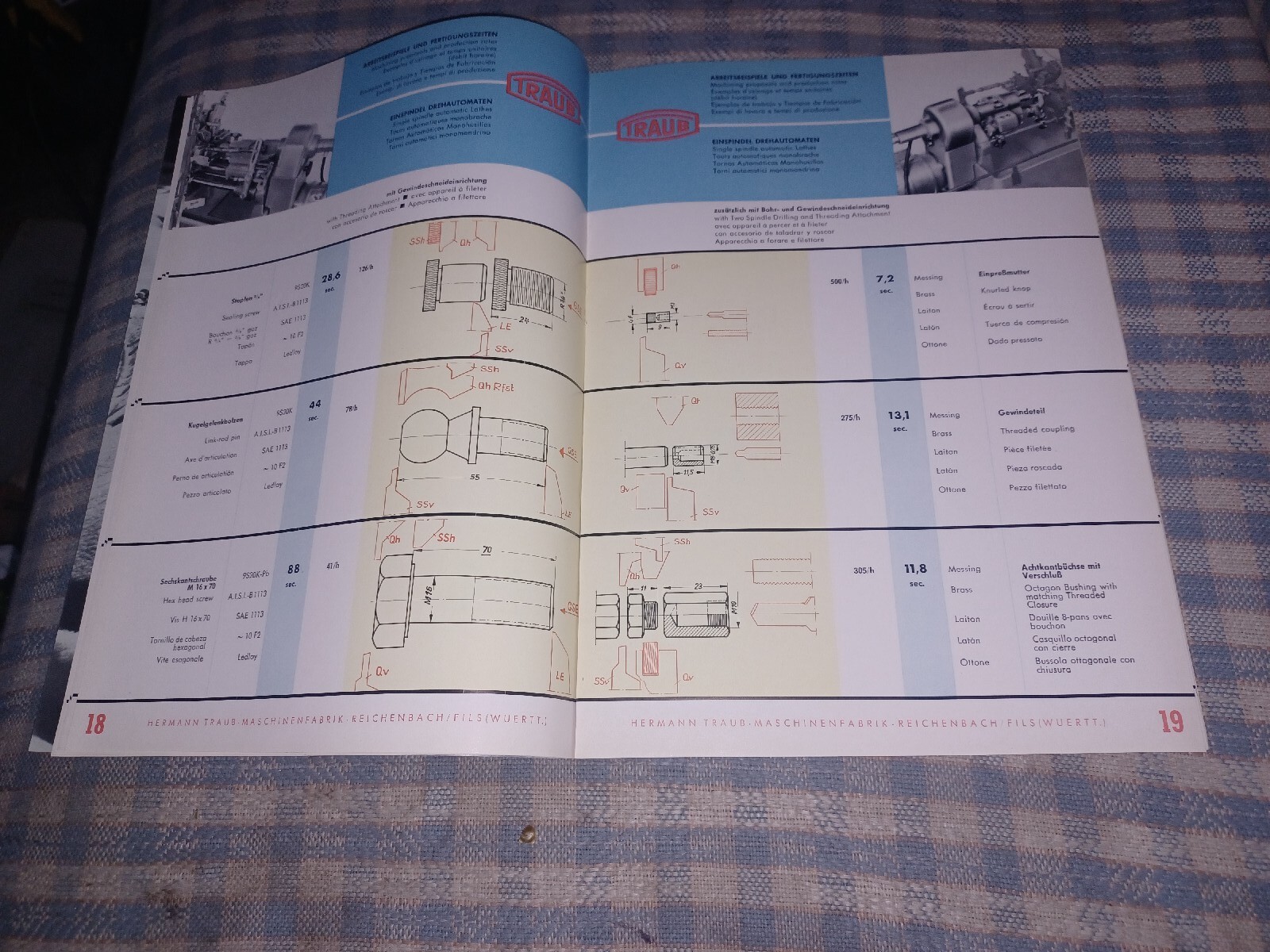 HERMANN TRAUB west Germany TOOLS 1958 Catalog Journal TURNED PARTS machinist VTG