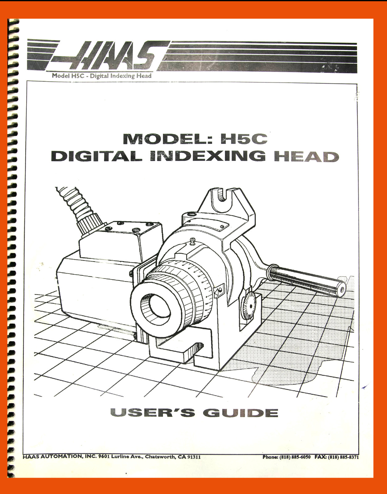 Haas H5C Indexing Head Model Operators Programming & Servicing Manual 1992