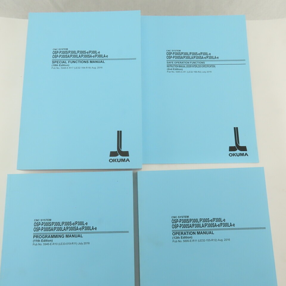 Okuma Genos L Series L3000-e Maintenance Operations Catalog Manual Bundle