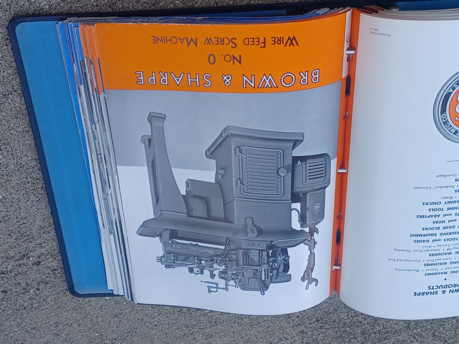 1950’s Brown & Sharpe GRINDING CUTTING MACHINES Binder Book SALES CATALOG TOOLS