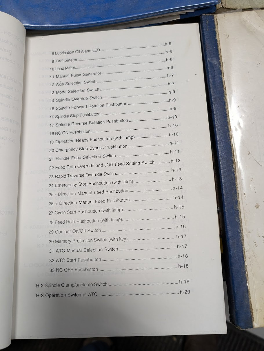 MANUALS FOR EXCEL 510 AND 610 VERTICAL MACHINING CENTERS (VMC) WITH FANUC O-MC
