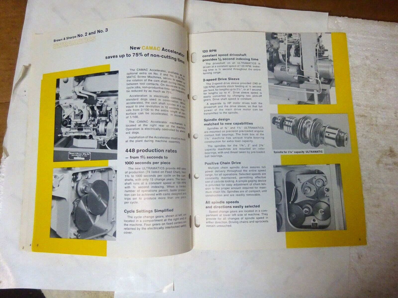 Brown & Sharpe 20 page Booklet on #2 & #3 Ultramatic Screw Machines