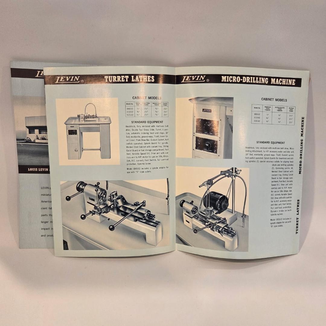 Vintage 1963 Levin Catalog, Lathes, Micro-Drilling & Radius Turning Machines