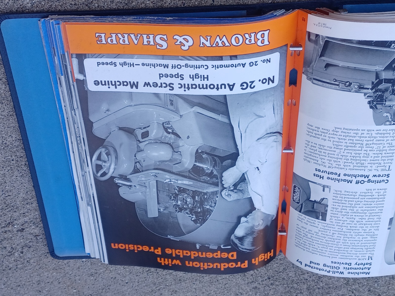 1950’s Brown & Sharpe GRINDING CUTTING MACHINES Binder Book SALES CATALOG TOOLS
