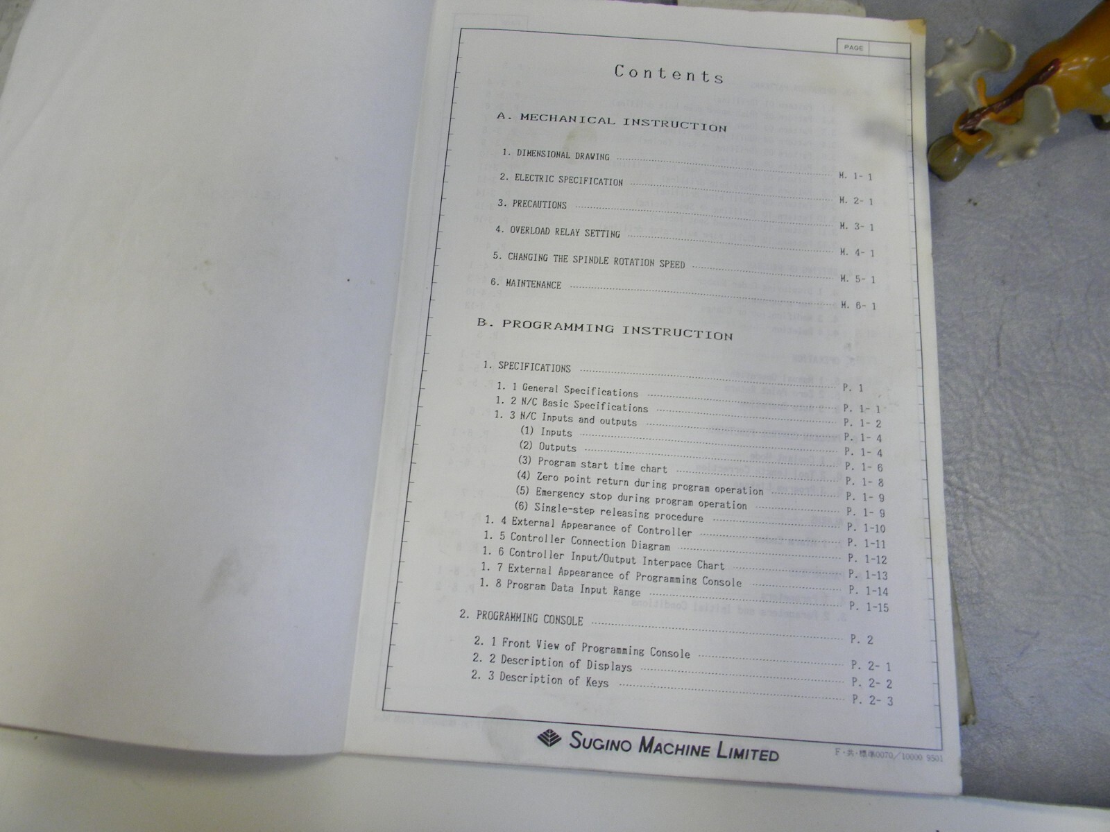 Sugino Selfeeder Mechatric MSBP Manual No. US9431