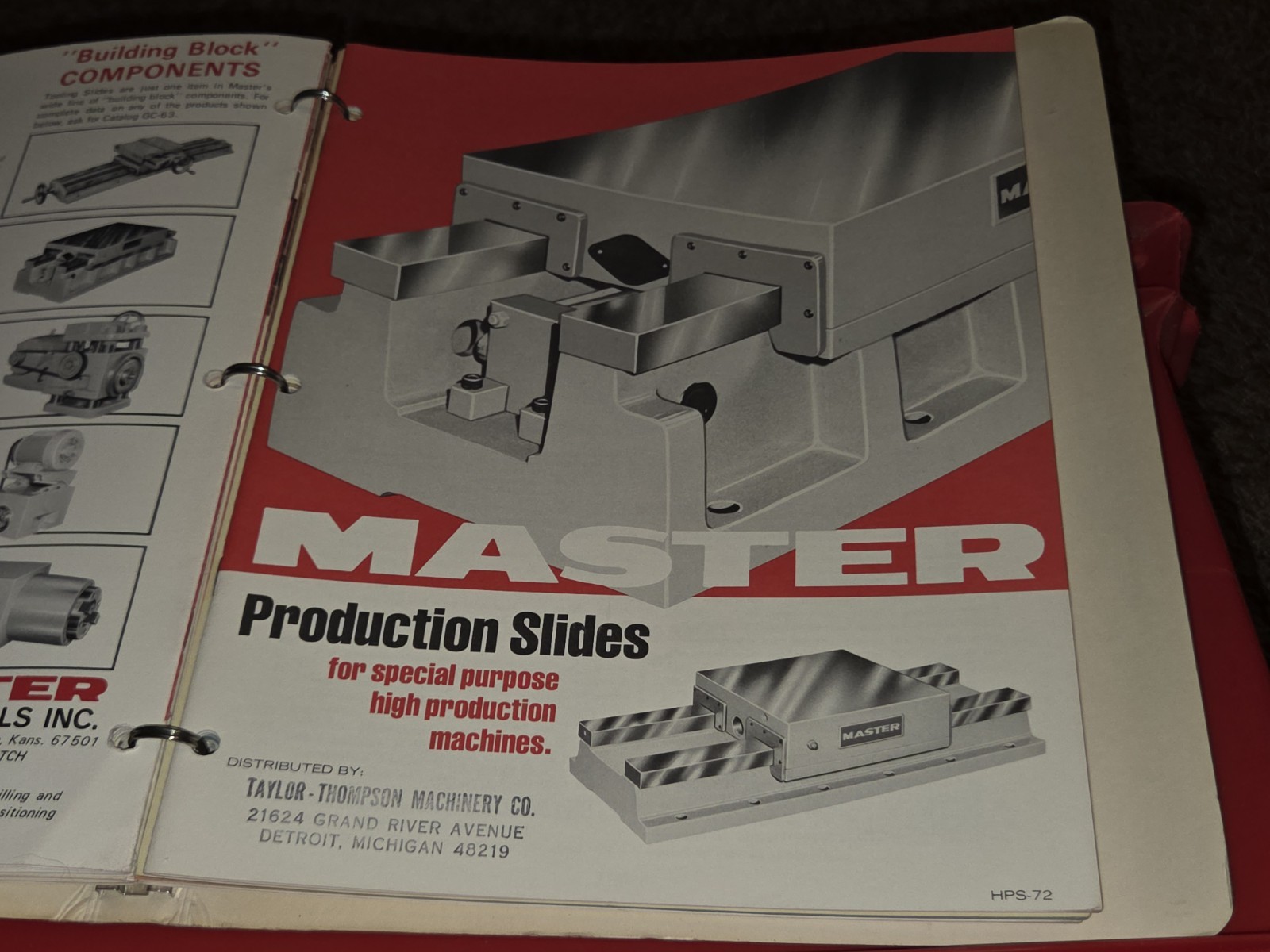 MASTER MACHINE TOOLS CO SLIDES & HEADS Promo Sales Binder Catalog Book MACHINIST