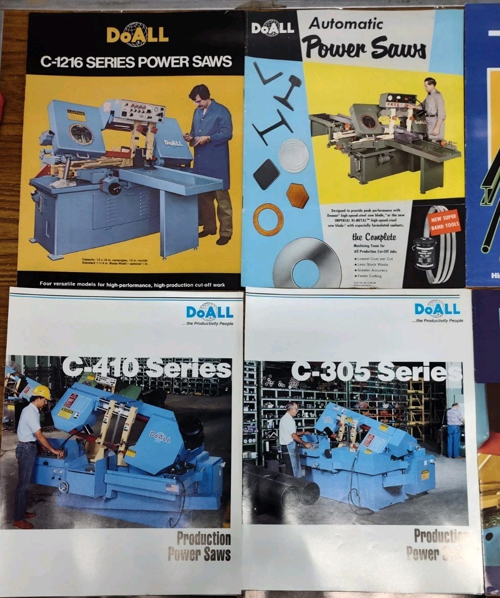 DoAll Machine Co Sales Brochure Lot Power Saws Tools Bulletins Catalog Vintage