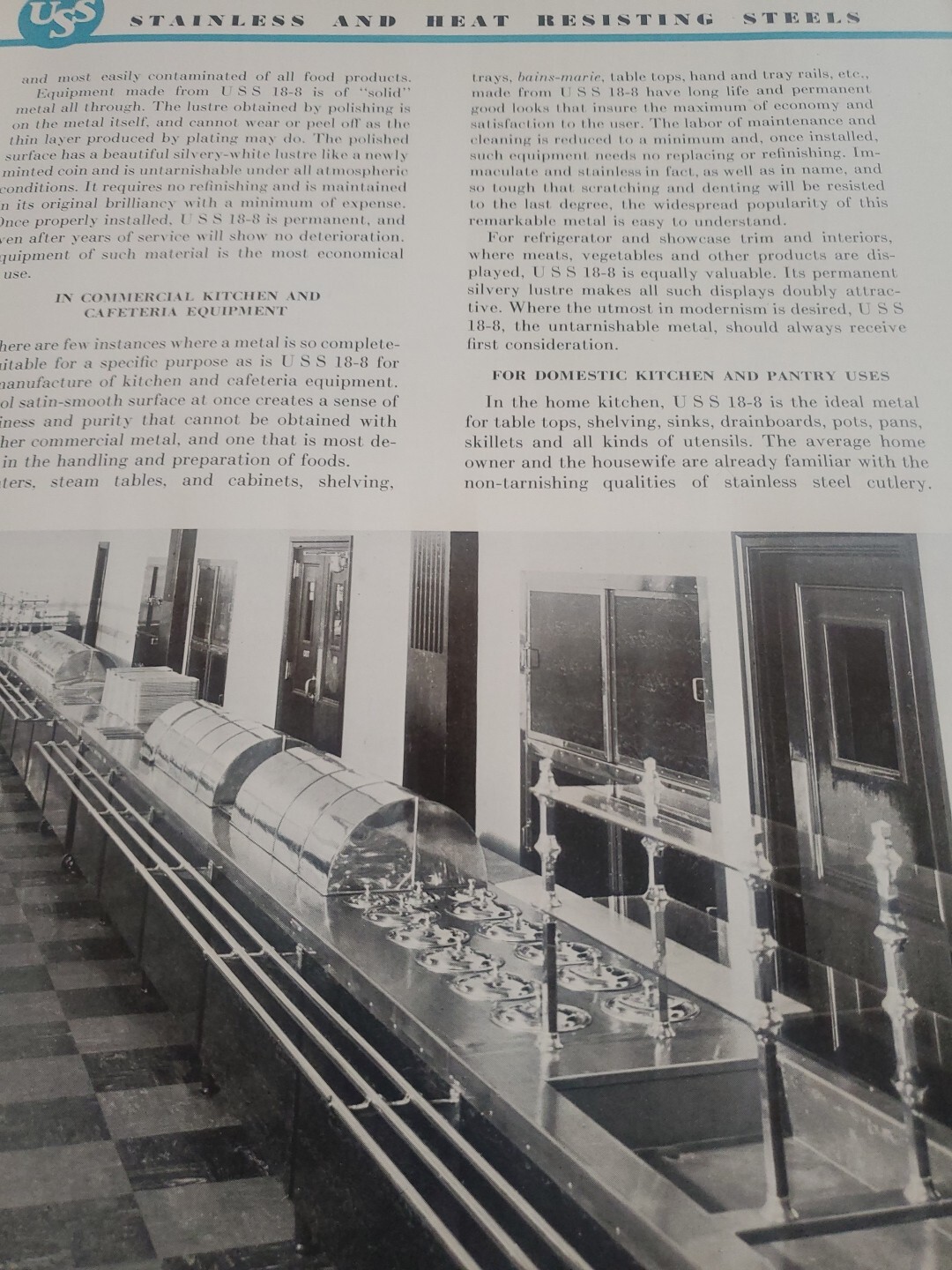 Food Handling advances with USS Stainless Steels Pittsburgh Pa Booklet O