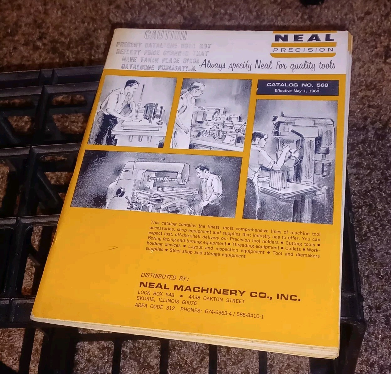 NEAL MACHINERY CO PRECISION Machinist Tools CATALOG Book NO 568 May 1 1968