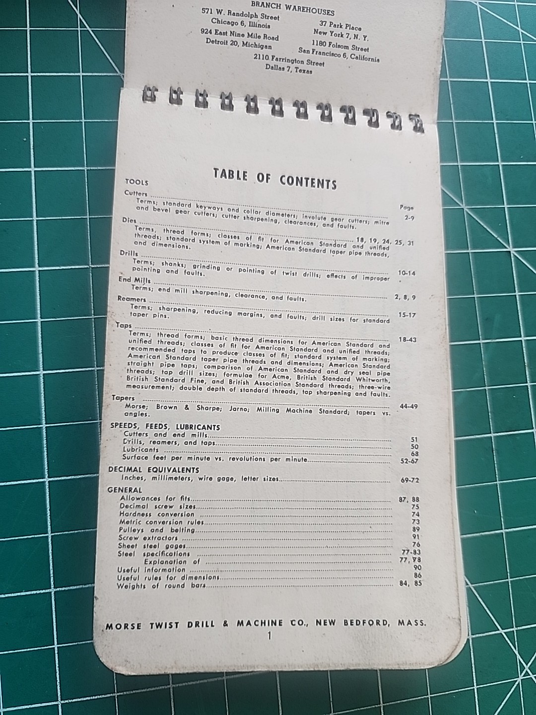 1950 Machinist’s Practical Guide Morse Twist Drill & Machine Co New Bedford p2