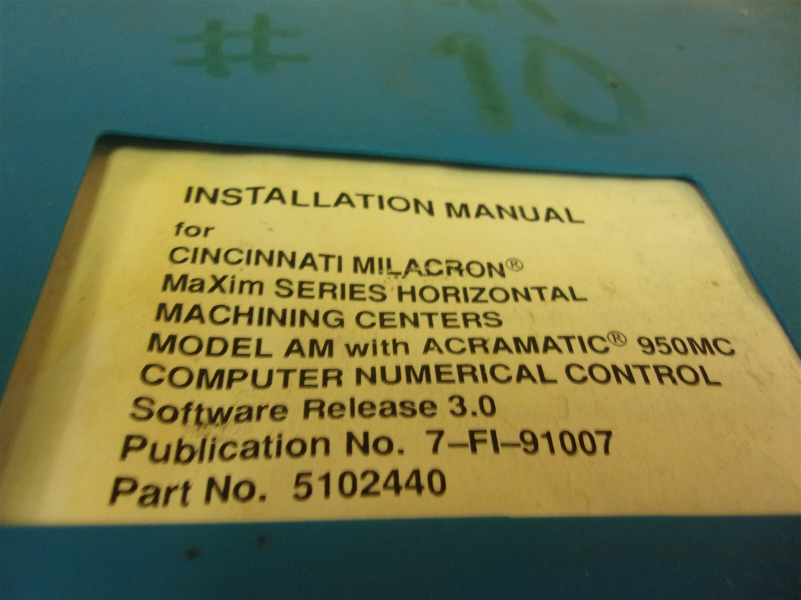 Cincinnati Milacron Installation Manual 5102440 *FREE SHIPPING*