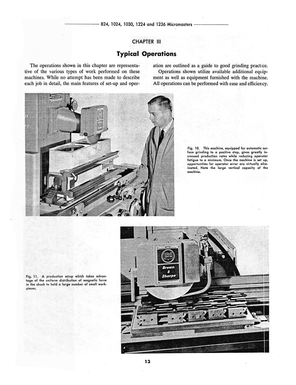 Brown & Sharpe Micromaster Surface Grinder Operation & Maintenance Manual #1803