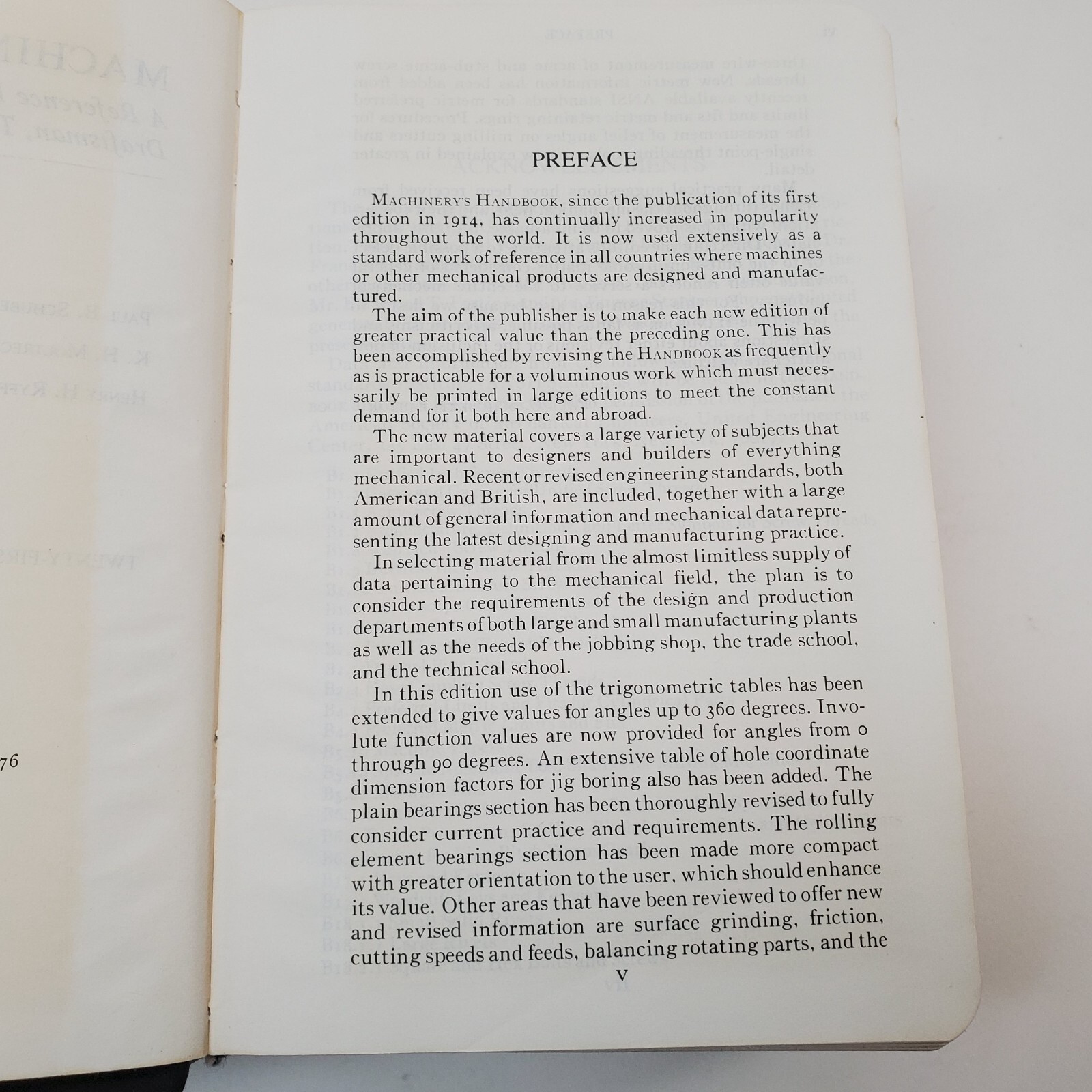 MACHINERY’S HANDBOOK 21st Edition, 1980, Industrial Press Inc, 2482 Pages